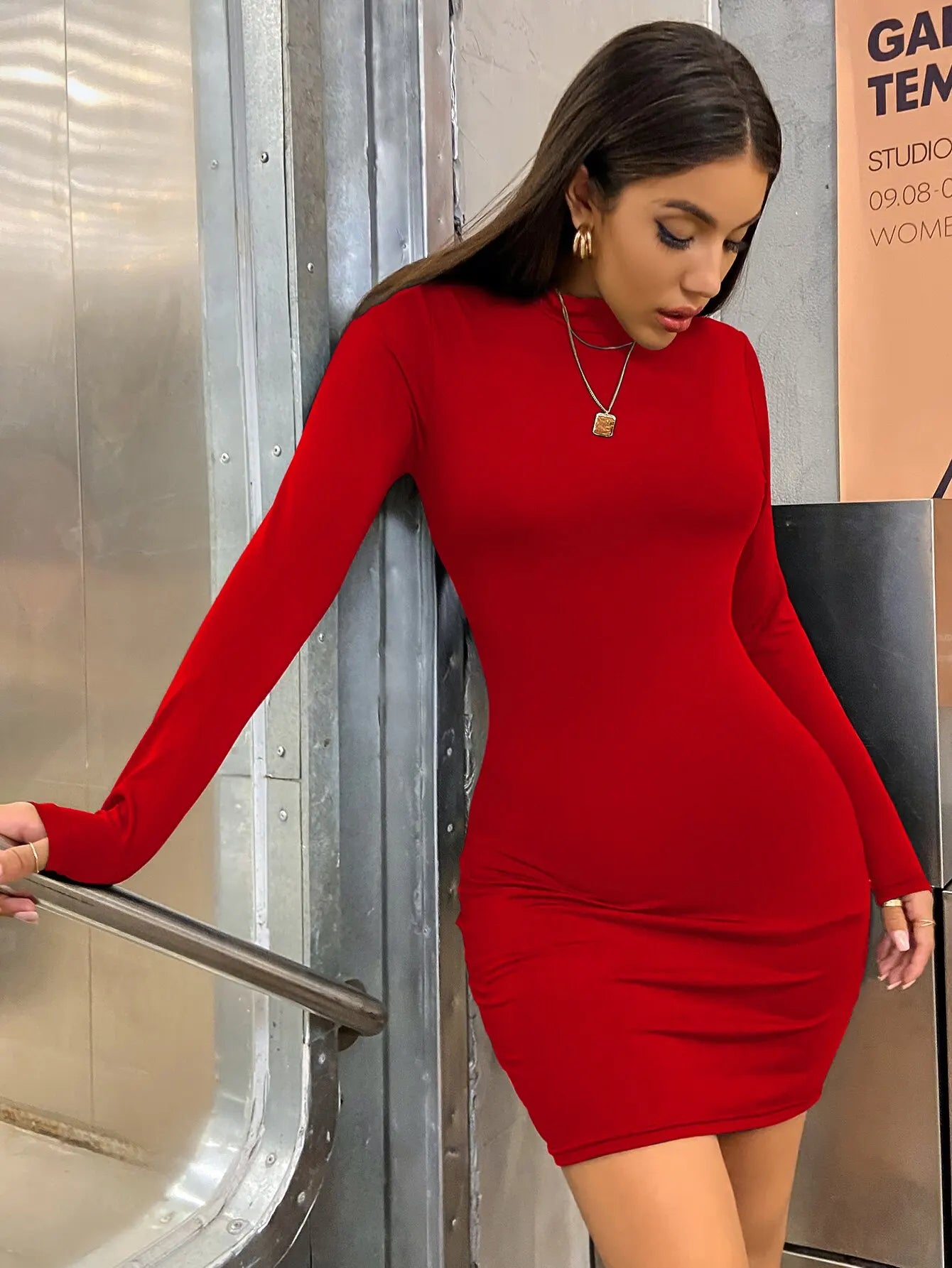 Long Sleeve Slim Bodycon Mini Dress